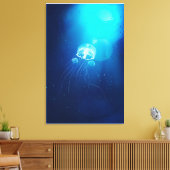 Onderwater Wereldoceaan — kwal Canvas Afdruk (Insitu (Woonkamer))