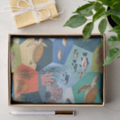 Onderwater wezens collage ontwerp tissuepapier (Geschenk)