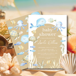 Onderwater Whimsy Baby shower Invitation Kaart