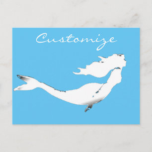 Onderwater White Mermaid Swimming Thunder_Cove Briefkaart