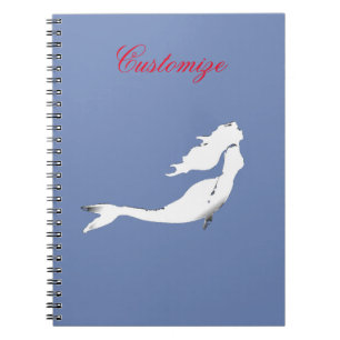 Onderwater White Mermaid Swimming Thunder_Cove Notitieboek