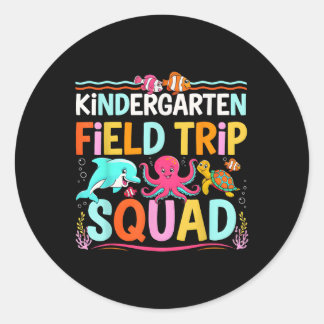 Onderwater Zee Life Aquarium Field Trip Squad Kind Ronde Sticker