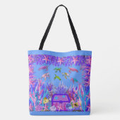 Onderwater Zee Schildpad Vrienden 'Canvas tas (Achterkant)