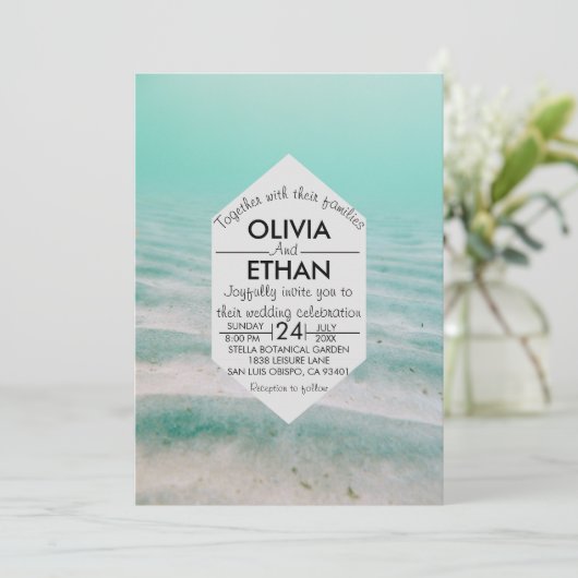 Onderwater zee ster marvy Weddenschap Kaart (Staand voorkant)