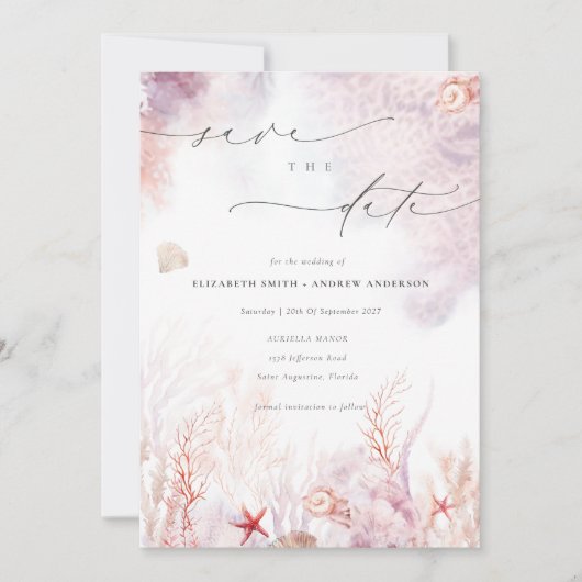 Onderwater zeewier | Nassel Opslaan Datum Kaart (Voorkant)