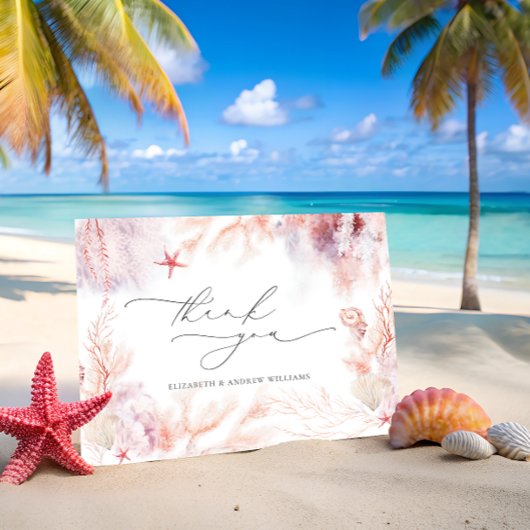 Onderwater zeewier | Seashell Wedding Bedankkaart