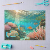 Onderwater Zonneschijn & Tangs, Ontwerp 4 Weefseld Tissuepapier (Craft)