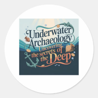 Onderwaterarcheologie ronde sticker