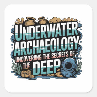 onderwaterarcheologie vierkante sticker