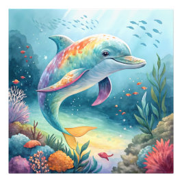 onderwaterdolfijn foto afdruk