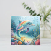 onderwaterdolfijn kaart (Staand voorkant)