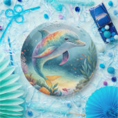 onderwaterdolfijn papieren bordje (Feest)