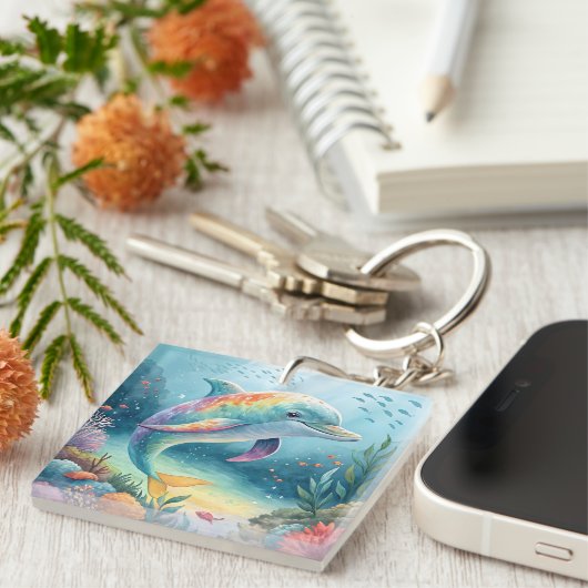 onderwaterdolfijn sleutelhanger (Voorkant Rechts)