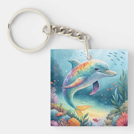 onderwaterdolfijn sleutelhanger (voorkant)