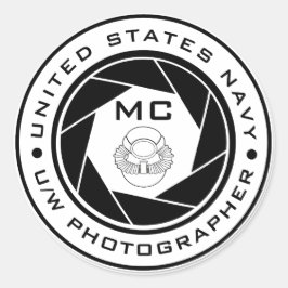 Onderwaterfotograaf van de Amerikaanse marine MC S Ronde Sticker