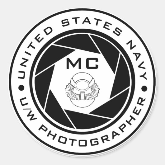 Onderwaterfotograaf van de Amerikaanse marine MC S Ronde Sticker (Voorkant)