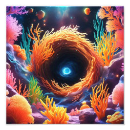 onderwaterkoraalvortex foto afdruk