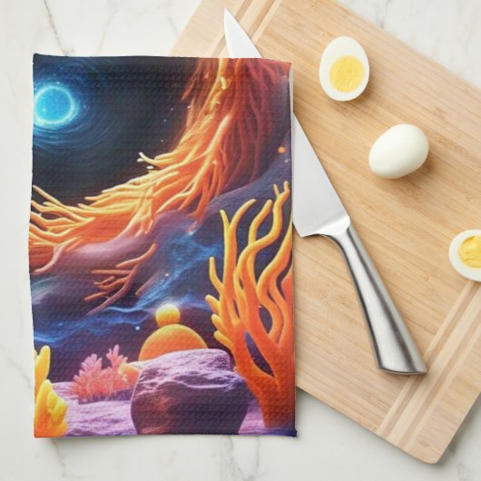 onderwaterkoraalvortex theedoek (Quarter Fold)