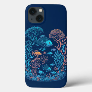 Onderwaterlandschap kleurrijke vissen en koraalrif iPhone 13 hoesje