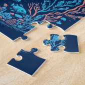 Onderwaterlandschap kleurrijke vissen en koraalrif legpuzzel (Zijkant)