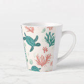 Onderwaterontsnapping - Zee Turtle Art Latte Mok (Rechts)