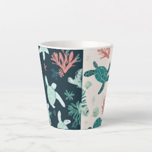 Onderwaterontsnapping - Zee Turtle Art Latte Mok