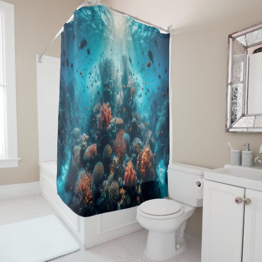 Onderwaterparadijs Levendig Koraalrif & Zee Leven Douchegordijn (In situ)