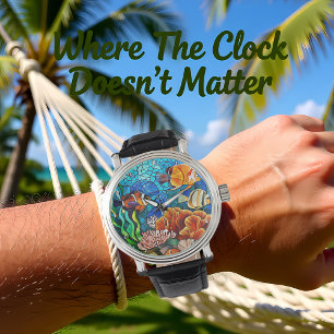 Onderwaterparadijs Tropische Vissen Koraalrif Muur Horloge