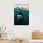 Onderwaterscène met orca poster (Keuken)