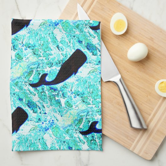 onderwaterwalvissen die Thunder_Cove zwemmen Theedoek (Quarter Fold)