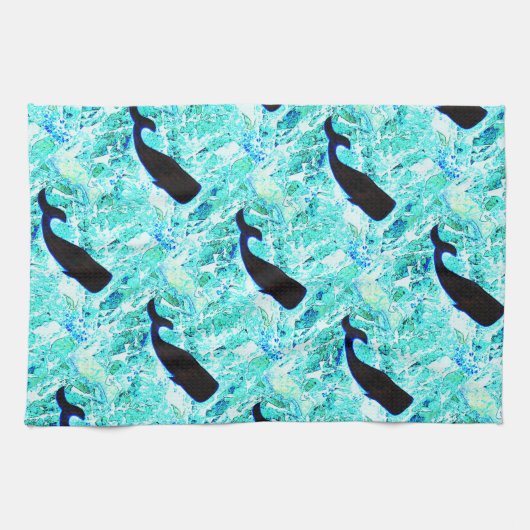 onderwaterwalvissen die Thunder_Cove zwemmen Theedoek (Horizontaal)