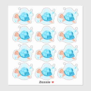 Onderwaterwereld. Het leven in de oceaan. Schattig Sticker