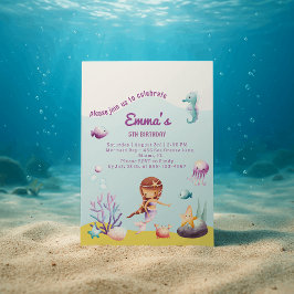 Onderwaterwereld, Mermaid Verjaardag Kaart