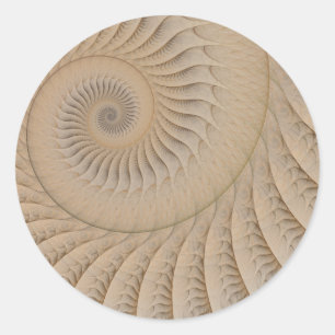 Onderweg Tan Spiraal Abstract Ronde Sticker