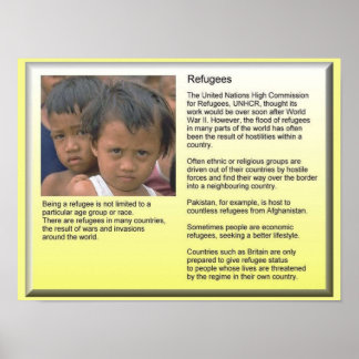 Onderwijs, burgerschap, vluchtelingen, UNHCR-achte Poster