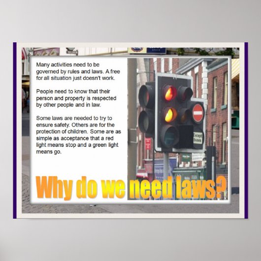 Onderwijs, burgerschap Waarom hebben we wetten nod Poster (Voorkant)