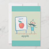 Onderwijs Cartoon Appel Leuk Leren Alfabet Kunst Kaart (Voorkant)