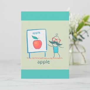 Onderwijs Cartoon Appel Leuk Leren Alfabet Kunst Kaart