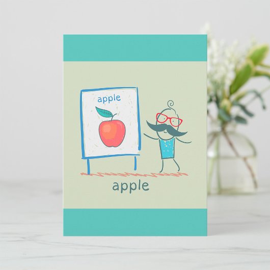 Onderwijs Cartoon Appel Leuk Leren Alfabet Kunst Kaart