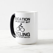 Onderwijs en fietsen magische mok (Voorkant links)
