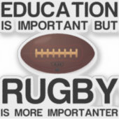 Onderwijs en rugby sticker (Voorkant)