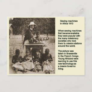 Onderwijs, geschiedenis, naaimachine in Afrika 191 Briefkaart