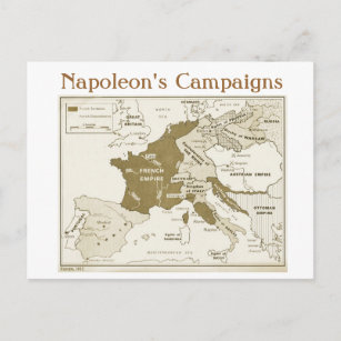 Onderwijs, geschiedenis, napoleon, Europa 1812 Briefkaart