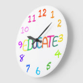 Onderwijs in Clay met Chalk Numbers Wall Clock Grote Klok (Hoek)