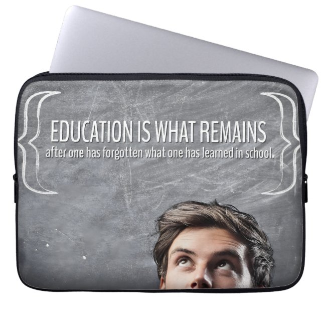 "Onderwijs" Inspirerend quote Laptop Sleeve (Voorkant)