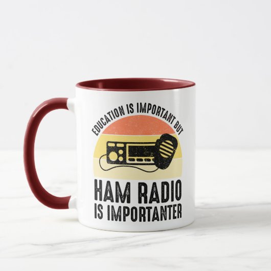 Onderwijs is belangrijk - Ham Radio is belangrijk Mok (Links)