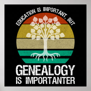 Onderwijs is belangrijk, maar genealogie is belang poster