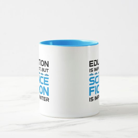 Onderwijs is belangrijk, maar sci-fi is belangrijk mok (Midden)