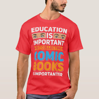 Onderwijs is belangrijk voor boeken op komiek t-shirt