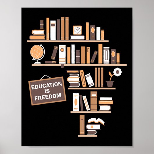 Onderwijs is een zwarte historiek van Freedom Afri Poster (Voorkant)